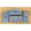 Image 7 : Pair of Vintage Jeannette Glass Delphite Blue Rectangular Lidded Refrigerator Dishes, 1930s-1950s