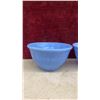 Image 2 : Set of Three Jeannette Delphite Blue Ribbed Mixing Bowls