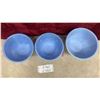 Image 5 : Set of Three Jeannette Delphite Blue Ribbed Mixing Bowls