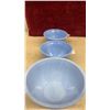 Image 8 : Set of Three Jeannette Delphite Blue Ribbed Mixing Bowls