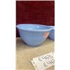Image 3 : Set of Three Jeannette Glass Delphite Blue Ribbed Nesting Mixing Bowls, Late 1930s
