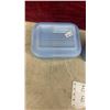 Image 3 : Vintage Pyrex Delphite Blue Glass Ribbed Lid Refrigerator Dish, Pepper Shaker, Juicer