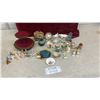 Image 1 : Miniature Figurines, Display Stand, Ceramic Souvenir Pitcher, Porcelain Teaware, and More