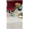 Image 4 : Miniature Figurines, Display Stand, Ceramic Souvenir Pitcher, Porcelain Teaware, and More