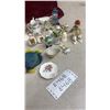 Image 9 : Miniature Figurines, Display Stand, Ceramic Souvenir Pitcher, Porcelain Teaware, and More