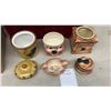 Image 5 : Three Ceramic Cookie Jars: Rooster, Pig "Make a Pig of Yourself" and Coffee Grinder