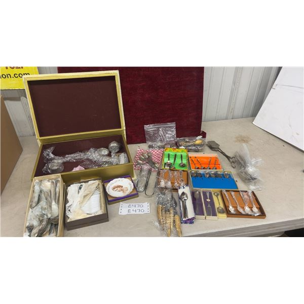 Quantity of Silver-Plate Flatware, Souvenir Spoons, and Queen Elizabeth II Coronation Plate