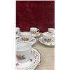 Image 4 : Set of Eight Porcelain Bavaria Schumann Arzberg Cups and Reticulated Floral Saucers With Gold Trim