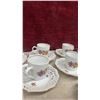 Image 6 : Set of Eight Porcelain Bavaria Schumann Arzberg Cups and Reticulated Floral Saucers With Gold Trim