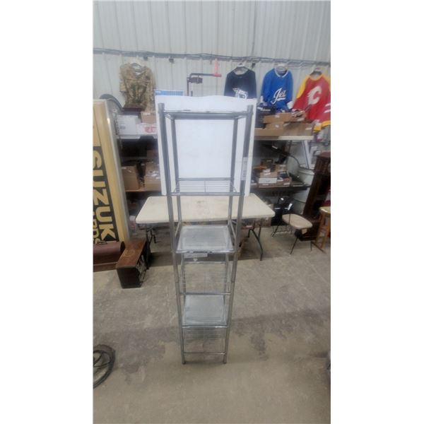 Tall Narrow 5-Tier Chrome-Plated Steel Shelving Unit with Perforated and Wire Shelves64 x 13 x 11"