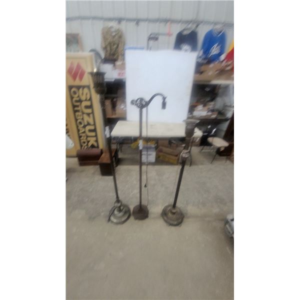 Vintage Antique Floor Lamps, Set of 3, Various Styles One Bridge