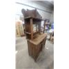 Image 2 : Antique Victorian Quarter-Sawn Oak Sideboard with Carved Pediment, Mirror, and Turned Columns