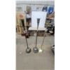 Image 1 : Lot of 3 Vintage Torchiere Floor Lamps, Cast Iron Candelabra and Ornate Brass Styles