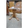 Image 2 : Oak Pedestal Dining Table with Round Sunburst Top, Claw Feet, and Extension Leaf 30" Hgt.