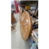 Image 5 : Oak Pedestal Dining Table with Round Sunburst Top, Claw Feet, and Extension Leaf 30" Hgt.