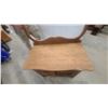 Image 3 : Antique Oak Washstand with Towel Rack Two Drawers, and Carved Lower Cabinet 49 x 32 x 18"