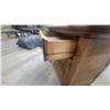 Image 8 : Antique Oak Washstand with Towel Rack Two Drawers, and Carved Lower Cabinet 49 x 32 x 18"