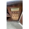 Image 6 : Vintage Wooden Console Radio-Phonograph Cabinet with Two Doors and Brass Pulls 34 x 31 x 16"