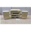 Image 1 : Yorx Newave FM2100 UH Stereo System with Turntable, AM/FM Tuner, Dual Cassette and Speakers