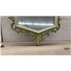 Image 3 : Vintage Rococo Hollywood Regency Style Sage Green Ornate Hexagonal Wall Mirror, C.