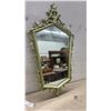 Image 5 : Vintage Rococo Hollywood Regency Style Sage Green Ornate Hexagonal Wall Mirror, C.