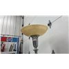 Image 10 : Vintage 1920s-1940s Art Deco Torchiere Floor Lamp with Alabaster Bowl Shade and Marble Base