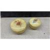 Image 2 : Two Italian Genuine Alabaster Floral Trinket Boxes, Miniature Ceramic Shoes & More