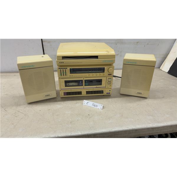 Yorx Newave Modular Stereo System with Turntable, AM/FM Tuner, Dual Cassette and Speakers
