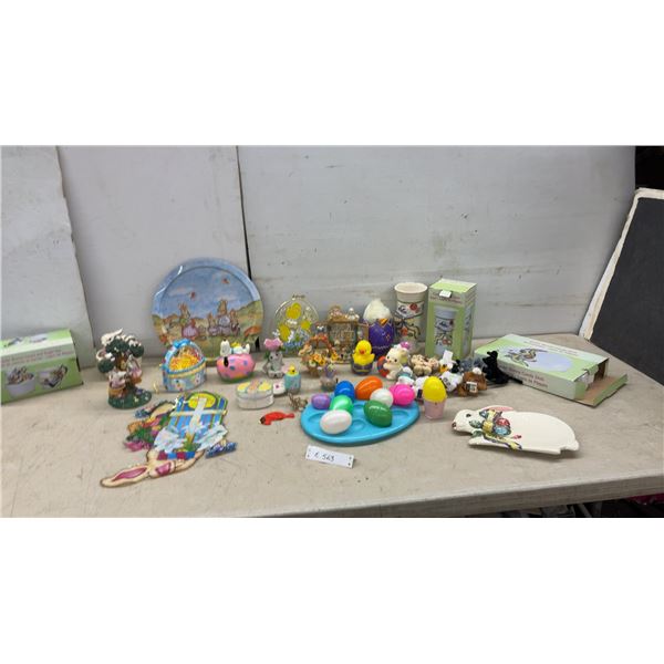 Easter Bunny Cream and Sugar Set, Ceramic Decorative Collection with Plate, Eggs, and More
