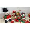 Image 6 : Assortment of Christmas Decorations Including Ornaments, Plush Snowmen, Plates, and More