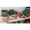 Image 1 : Christmas Decor: Silver Glass Ball Ornaments, Vintage Paper Fold- Out Bells, Garland