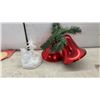 Image 8 : Christmas Decor: Silver Glass Ball Ornaments, Vintage Paper Fold- Out Bells, Garland