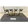 Image 1 : Antique Vapo-Cresolene Vaporizer, Set of 4. 1 Glass Shades Missing & Milk Glass Shade Broken