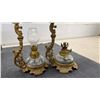 Image 2 : Antique Vapo-Cresolene Vaporizer, Set of 4. 1 Glass Shades Missing & Milk Glass Shade Broken