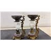 Image 7 : Antique Vapo-Cresolene Vaporizer, Set of 4. 1 Glass Shades Missing & Milk Glass Shade Broken