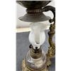 Image 9 : Antique Vapo-Cresolene Vaporizer, Set of 4. 1 Glass Shades Missing & Milk Glass Shade Broken