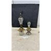 Image 1 : Two Vintage Oil Lamps Including Marble Base and Made in Germany & 2 Oil Whale Lamps, All Missing