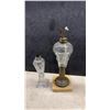 Image 4 : Two Vintage Oil Lamps Including Marble Base and Made in Germany & 2 Oil Whale Lamps, All Missing