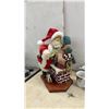 Image 6 : Christmas Lot: Santa Figurine, Holiday Mugs, New 6 Tea Light Candle Display, Tinsel Garland