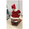 Image 7 : Christmas Lot: Santa Figurine, Holiday Mugs, New 6 Tea Light Candle Display, Tinsel Garland