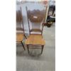 Image 2 : Set of Four Antique Oak Double Press Back Dining Chairs with Carved Top Rails and Spindle Backs