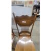Image 3 : Set of Four Antique Oak Double Press Back Dining Chairs with Carved Top Rails and Spindle Backs