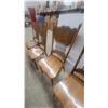Image 7 : Set of Four Antique Oak Double Press Back Dining Chairs with Carved Top Rails and Spindle Backs