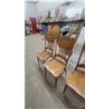 Image 8 : Set of Four Antique Oak Double Press Back Dining Chairs with Carved Top Rails and Spindle Backs