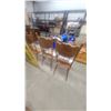 Image 9 : Set of Four Antique Oak Double Press Back Dining Chairs with Carved Top Rails and Spindle Backs