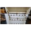 Image 2 : Antique Victorian Cream-Painted Iron and Brass Bed Headboard and Footboard with Ornate Details