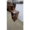 Image 2 : Vintage Classical Revival Dark-Stained Wooden Two-Shelf Open Side Table with Carved Detailing