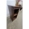 Image 5 : Vintage Classical Revival Dark-Stained Wooden Two-Shelf Open Side Table with Carved Detailing