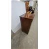 Image 6 : Vintage Classical Revival Dark-Stained Wooden Two-Shelf Open Side Table with Carved Detailing