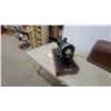 Image 3 : Vintage Singer Model 15-90 Electric Sewing Machine with Gold Filigree Decals and Wooden Dome Case